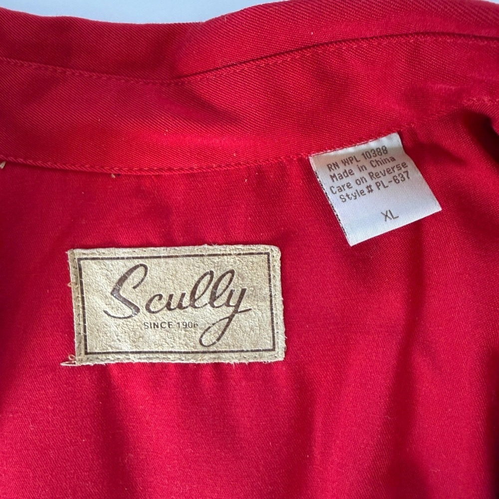 Scully Womens Red Western Snap Embroidered Horseshoe Rose Shirt  Size XL Cowgirl - Picture 4 of 10